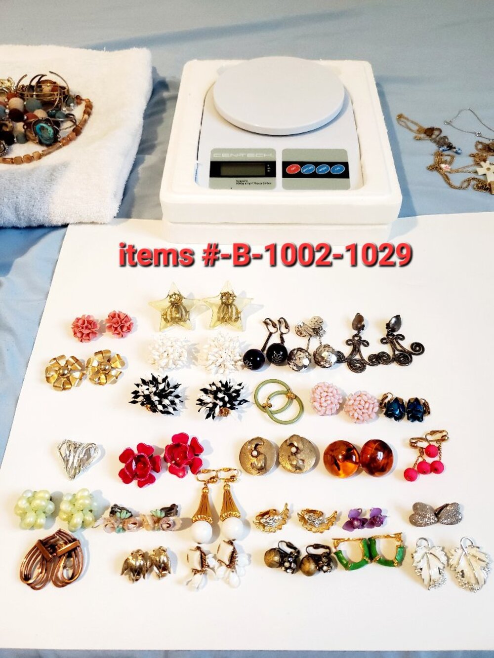 28 Pair of clip on Earrings , items # B-1002-1029, . wt. 289 grams.